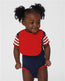 Infant Baby Rib Bodysuit - Navy/ Red/ Red & White Stripe - We Print U Press DTF Transfers