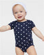 Infant Baby Rib Bodysuit - Navy/ White Dot - We Print U Press DTF Transfers