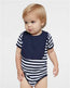 Infant Baby Rib Bodysuit - Navy/ White Stripe - We Print U Press DTF Transfers