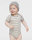 Infant Baby Rib Bodysuit - Titanium/ Natural Stripe - We Print U Press DTF Transfers