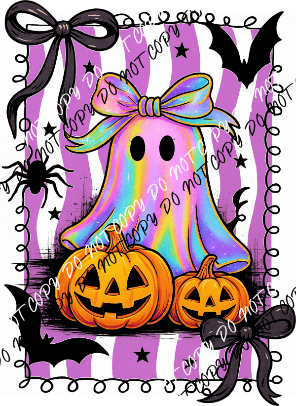 Iridescent Coquette Ghost DTF Transfer - We Print U Press DTF Transfers