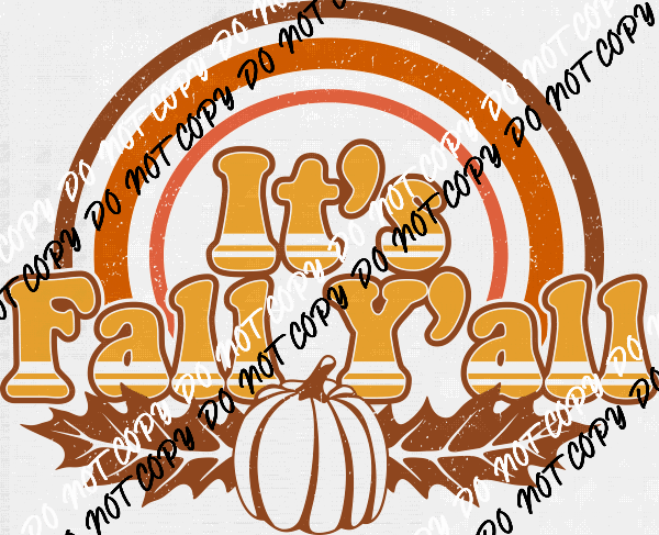 It's Fall Y'all Rainbow Retro DTF Transfer - We Print U Press DTF Transfers