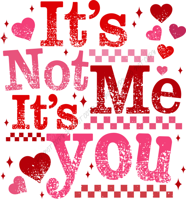 It’s Not Me It’s You Retro Checker Board DTF Transfer RTP DTF Transfers