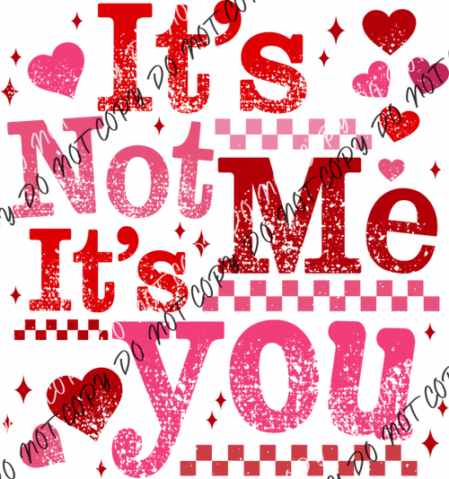 It’s Not Me It’s You Retro Checker Board DTF Transfer RTP DTF Transfers