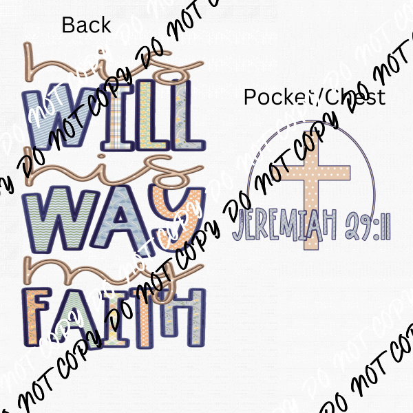 Jeremiah 29:11 Set - Pocket and Back DTF Transfer - We Print U Press DTF Transfers