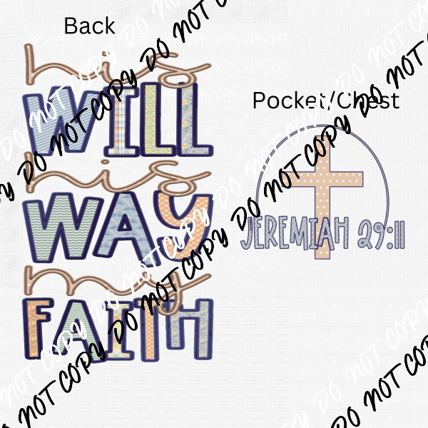 Jeremiah 29:11 Set - Pocket and Back DTF Transfer - We Print U Press DTF Transfers