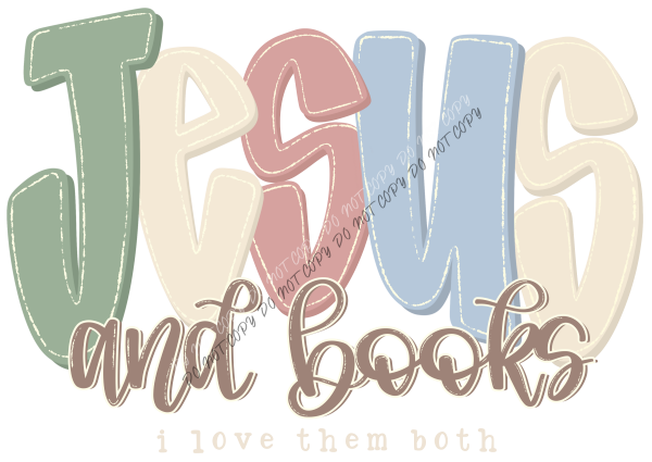 Jesus and Books DTF Transfer RTP DTF Transfers