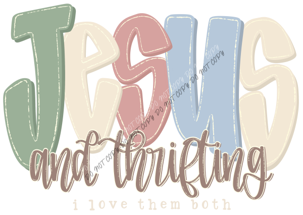 Jesus and Thrifting DTF Transfer RTP DTF Transfers