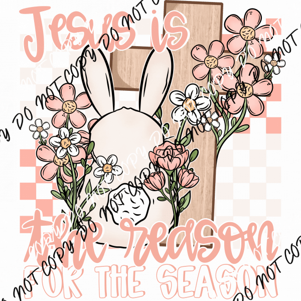 Jesus is the Reason for the Season Bunny DTF Transfer - We Print U Press DTF Transfers