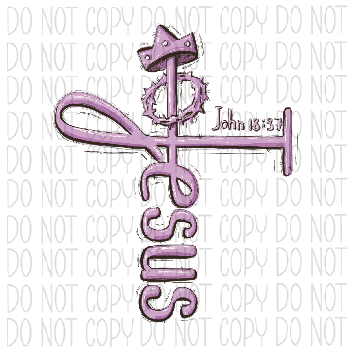 Jesus John Cross Scripture Dtf Transfer