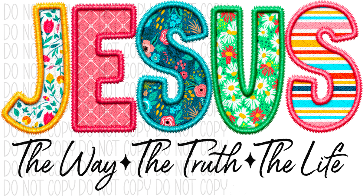 Jesus The Way Faux Fabric And Embroidery Dtf Transfer Rtp Transfers