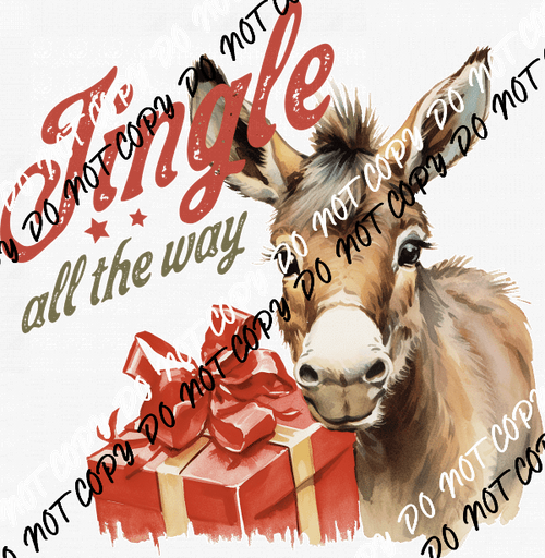 Jingle All the Way Christmas Donkey DTF Transfer - We Print U Press DTF Transfers