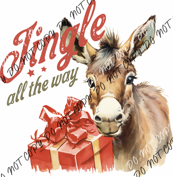 Jingle All The Way Christmas Donkey Dtf Transfer Rtp Transfers