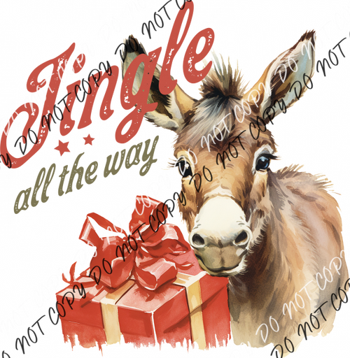 Jingle All The Way Christmas Donkey Dtf Transfer Rtp Transfers