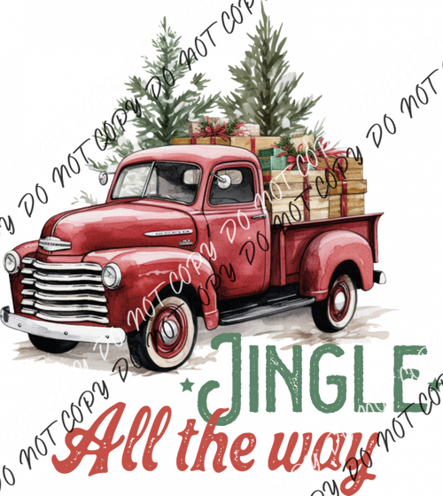 Jingle All The Way Christmas Truck Dtf Transfer Rtp Transfers