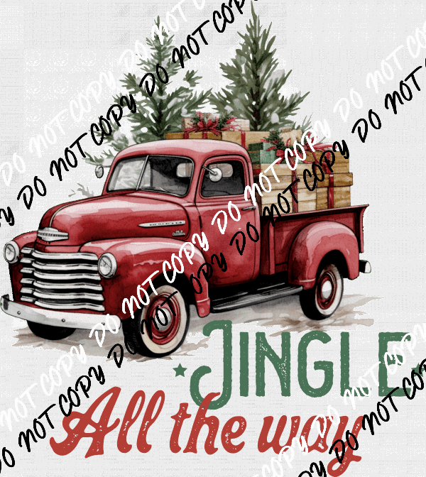 Jingle All the Way Christmas Truck DTF Transfer - We Print U Press DTF Transfers