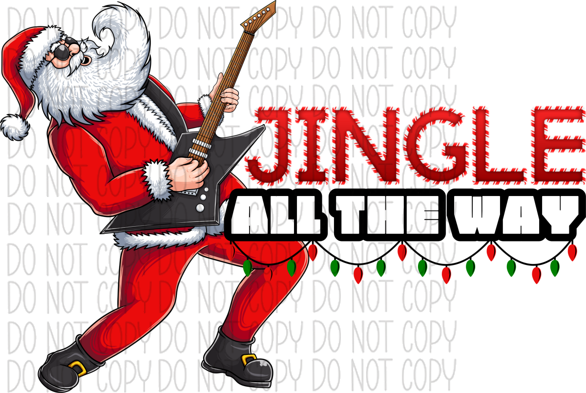 Jingle All The Way Santa Guitar Dtf Transfer Rtp Transfers
