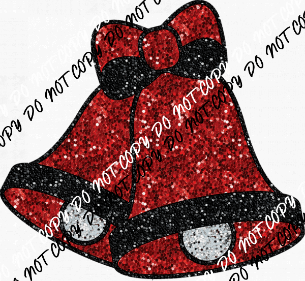 Jingle Bells faux sequin DTF Transfer - We Print U Press DTF Transfers