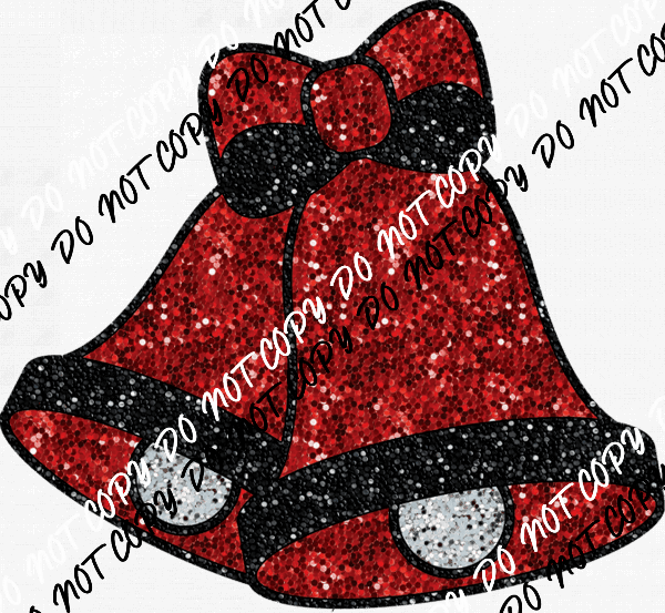 Jingle Bells faux sequin DTF Transfer - We Print U Press DTF Transfers