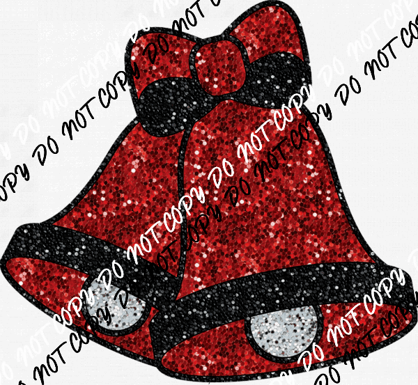 Jingle Bells faux sequin DTF Transfer - We Print U Press DTF Transfers