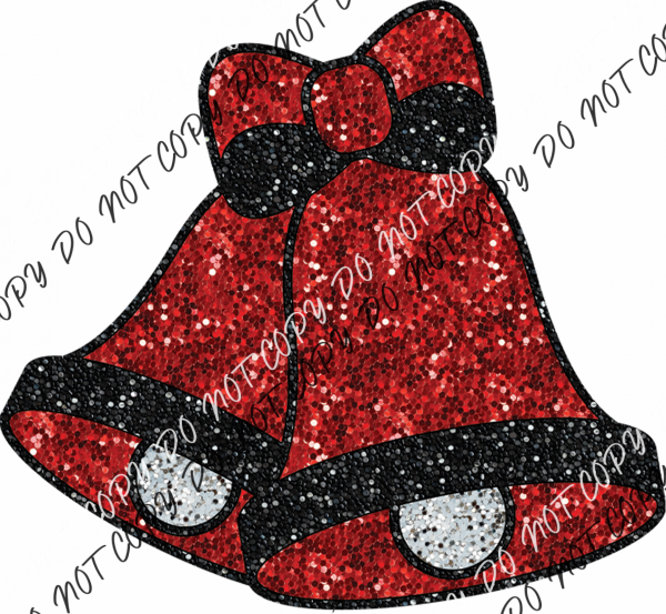 Jingle Bells Faux Sequins Dtf Transfer Transfers