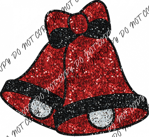 Jingle Bells Faux Sequins Dtf Transfer Transfers