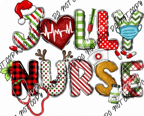 Jolly Nurse DTF Transfer - We Print U Press DTF Transfers
