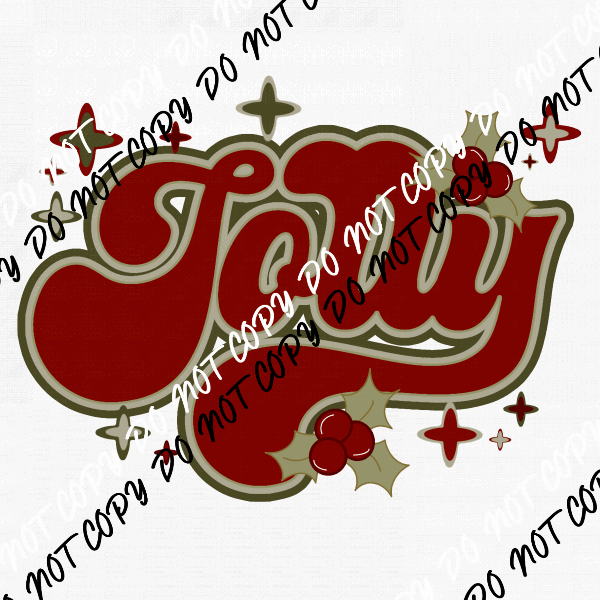 Jolly Retro text DTF Transfer - We Print U Press DTF Transfers