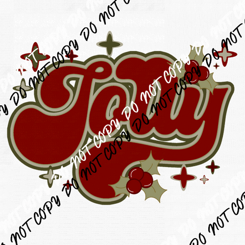 Jolly Retro text DTF Transfer - We Print U Press DTF Transfers