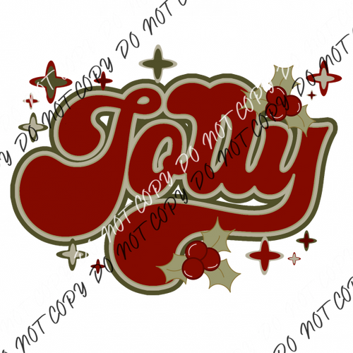 Jolly Retro Text Dtf Transfer