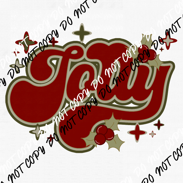 Jolly Retro text DTF Transfer - We Print U Press DTF Transfers