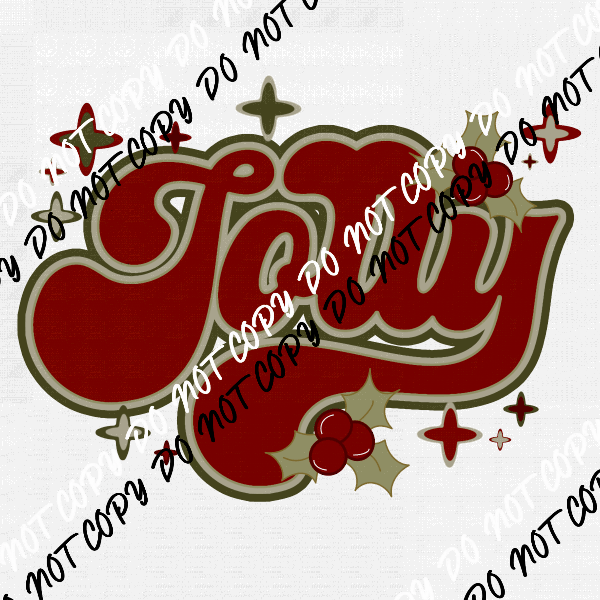 Jolly Retro text DTF Transfer - We Print U Press DTF Transfers