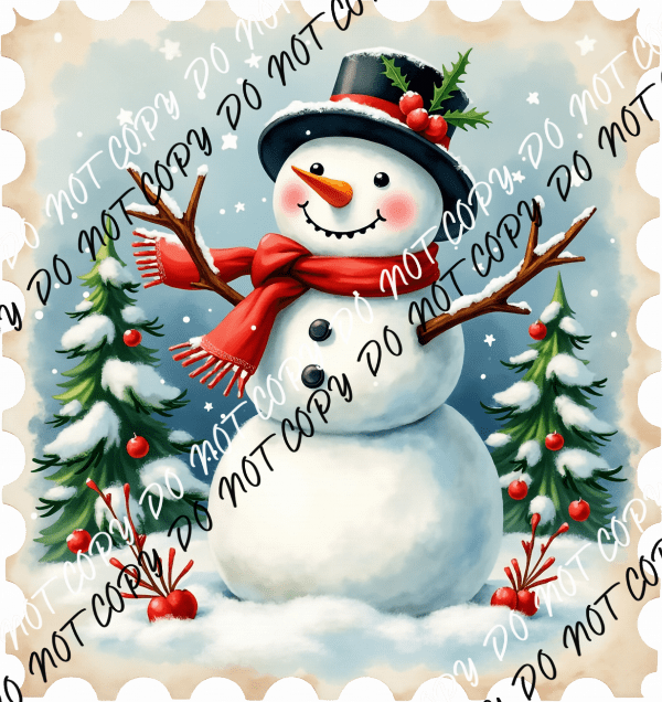 Jolly Snowman Christmas DTF Transfer - We Print U Press DTF Transfers