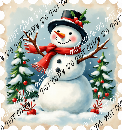Jolly Snowman Christmas DTF Transfer - We Print U Press DTF Transfers