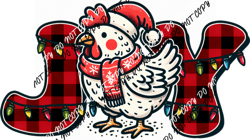 Joy Chicken Buffalo Plaid DTF Transfer - We Print U Press DTF Transfers