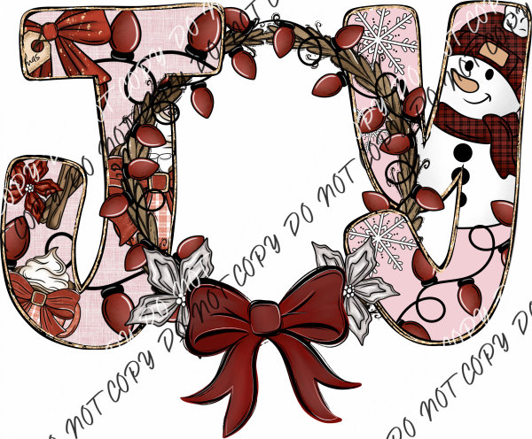 Joy Christmas Lights DTF Transfer RTP DTF Transfers