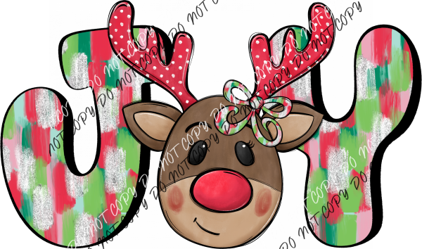 Joy Kid’s Reindeer With Bow Dtf Transfer Rtp Transfers