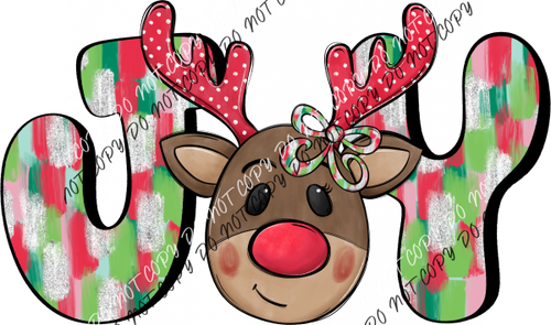 Joy Kid’s Reindeer With Bow Dtf Transfer Rtp Transfers