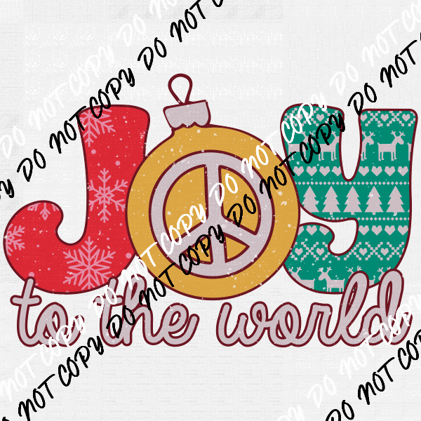 Joy To The World Distressed DTF Transfer - We Print U Press DTF Transfers