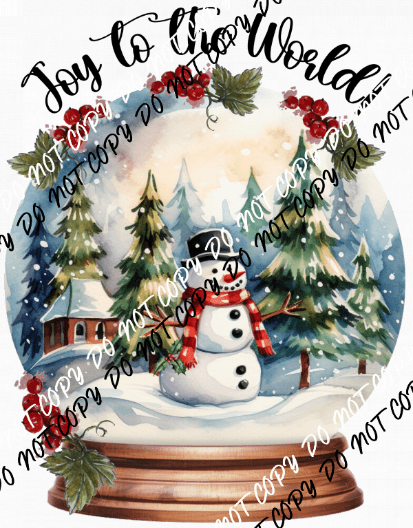 Joy to the World Snow Globe DTF Transfer - We Print U Press DTF Transfers