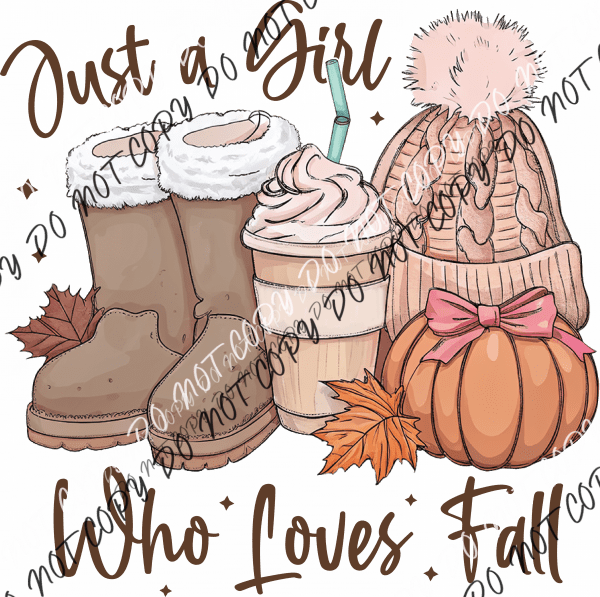 Just a Girl Who Loves Fall Essentials DTF Transfer - We Print U Press DTF Transfers