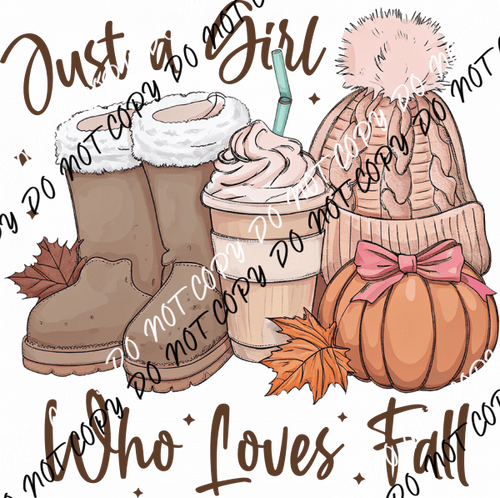 Just a Girl Who Loves Fall Essentials DTF Transfer - We Print U Press DTF Transfers
