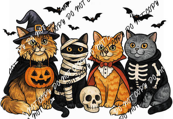 Just a Spooky Paw Cat DTF Transfer - We Print U Press DTF Transfers