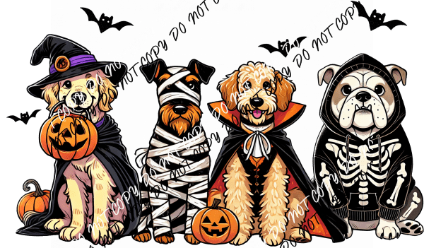 Just a Spooky Paw Dogs DTF Transfer - We Print U Press DTF Transfers