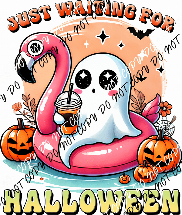Just Waiting for Halloween DTF Transfer - We Print U Press DTF Transfers
