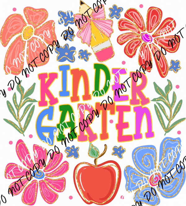 Kindergarten Colorful Doodles DTF Transfer - We Print U Press DTF Transfers
