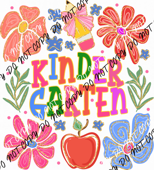 Kindergarten Colorful Doodles DTF Transfer - We Print U Press DTF Transfers