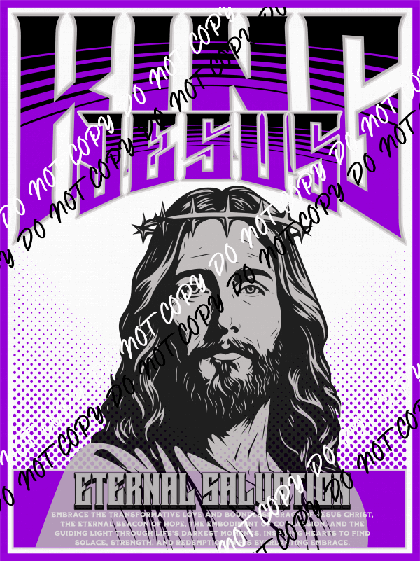 King Jesus DTF Transfer - We Print U Press DTF Transfers