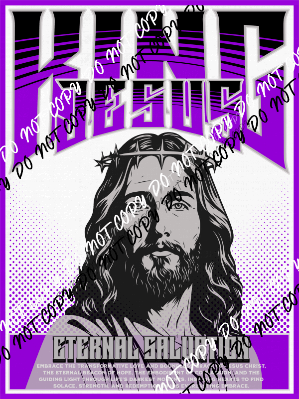 King Jesus DTF Transfer - We Print U Press DTF Transfers