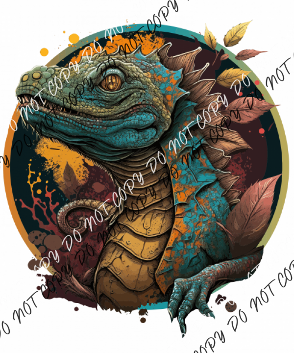 Komodo Dragon In Circle Frame Dtf Transfer Transfers